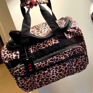 Leopard Small Duffle Bag with side pockets